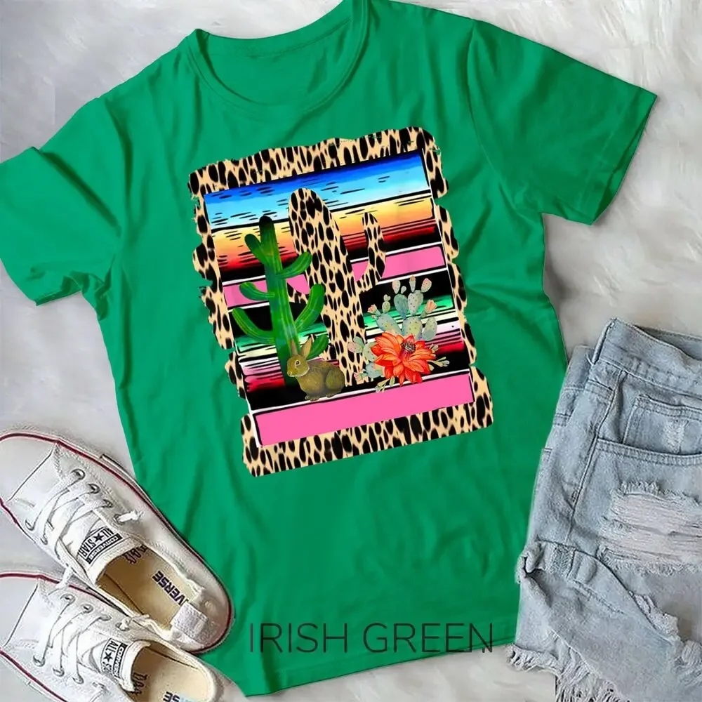 Fiesta Serape Cheetah Cactus Flower Cacti Rabbit T-Shirt Unisex T-shirt