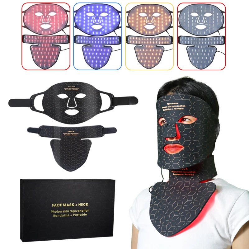 Skin Care 4 Color Facial Led Light Mask Anti-Wrinkle Skin Rejuvenation Photon Therapy Beauty Devices Whitening