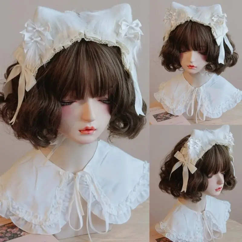 49MF 애니메이션 메이드 헤드 밴드 플러시 귀 귀에 이어 활 헤어 밴드 코스프레 의상 소녀 헤어 액세서리