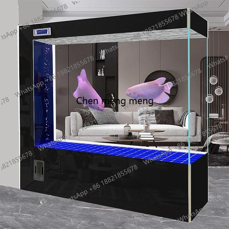 

Living room new ultra-white glass entrance partition floor-to-ceiling household goldfish tank lazy free water change