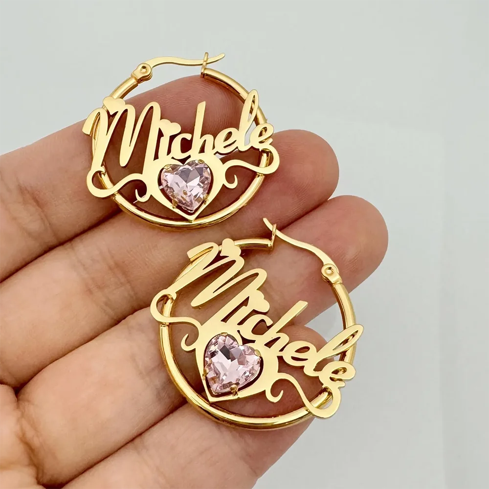Custom Name Long Chain Threader Earrings For Women Girls Personalization Name Dangle Drop Earring Stainless Steel Jewelry Gift