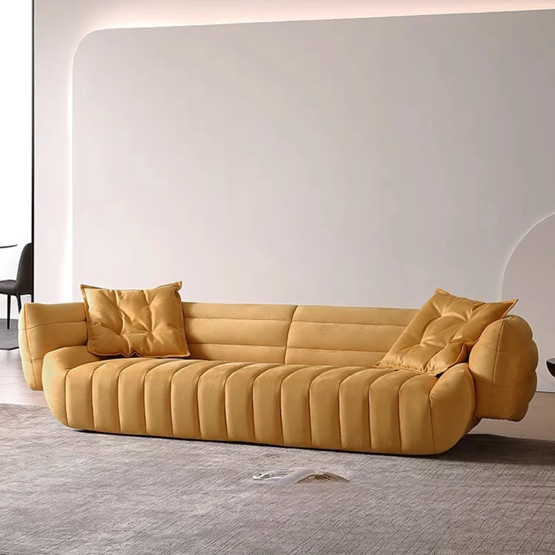 LMM banana boat sofa shaped Internet celebrity creative minimalist straight row living room matte fabric sofa