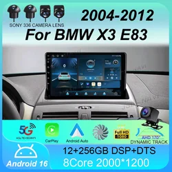 Android 16 Car Radio For BMW X3 E83 2004 2005 2006 2007 2008 - 2012 Navigation GPS Multimedia Player Stereo wifi+4G Carplay BT