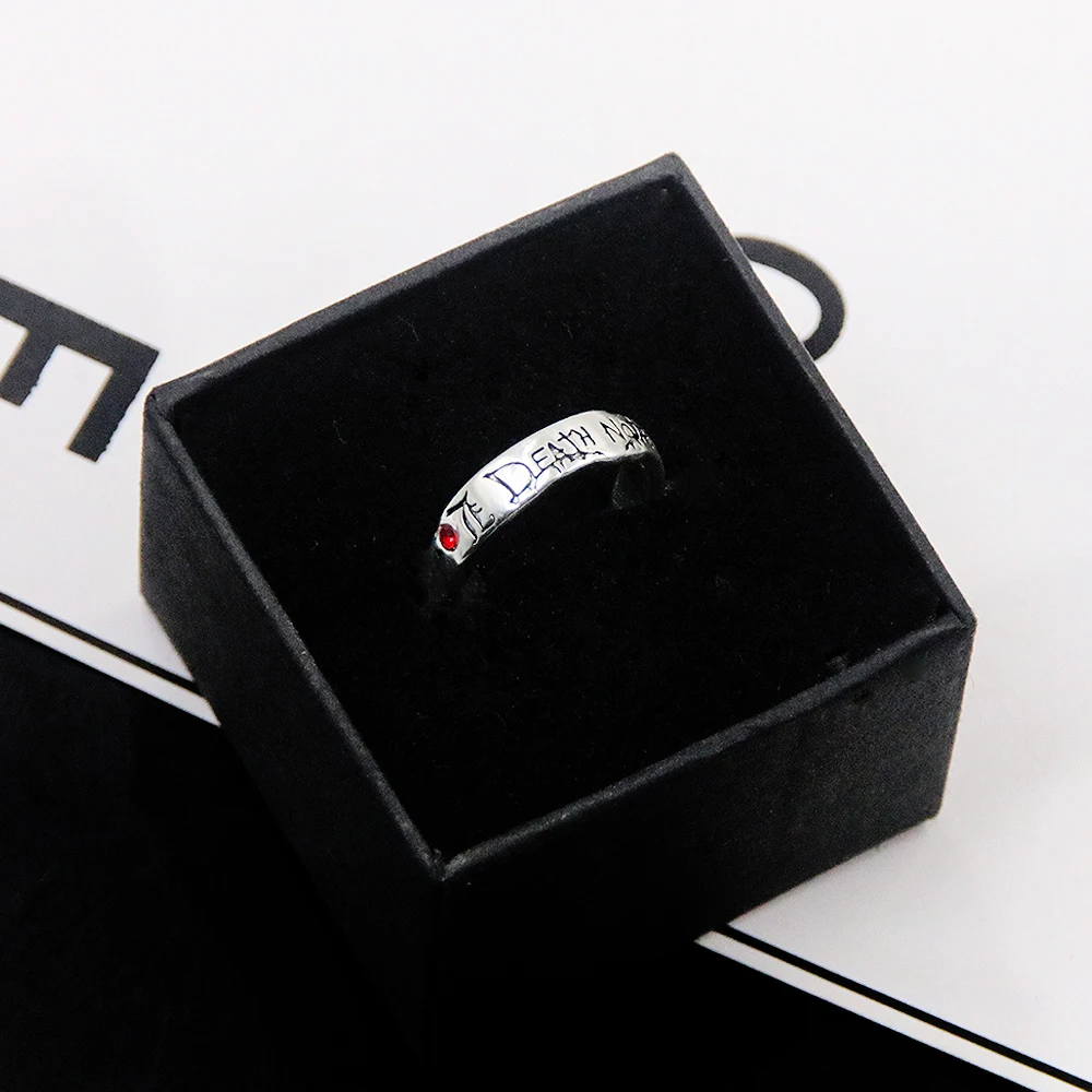 Death Note Anime Ring Yagami Light Alloy Cosplay Prop for Women Men Adjustable Ring Jewelry Gift Accessory