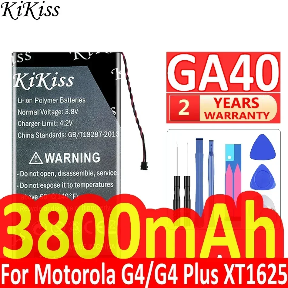 

Мощный аккумулятор KiKiss 3800 мАч GA40 для Motorola Moto G4 для G4 Plus G4Plus XT1625 XT1622 XT1642 XT1640 Xt1626 XT1644 XT1643