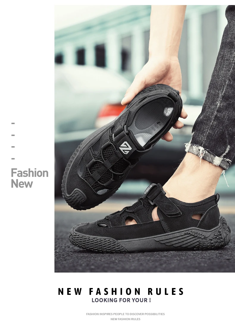 Große Sandalen für Herren, neues Sommermodell, trendig, vielseitig einsetzbar, lässige Sportsandalen, bequeme Sandalen mit weicher Sohle und hohlem Design für den Strand. – Detail 17