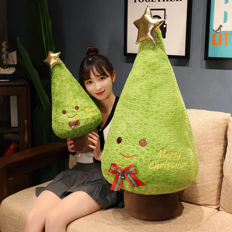 Christmas Tree Plush Toys Cute Evergreen Pillow Soft Doll Wishing Trees Stuffed for Christmas Dress Up Party Decor Gift