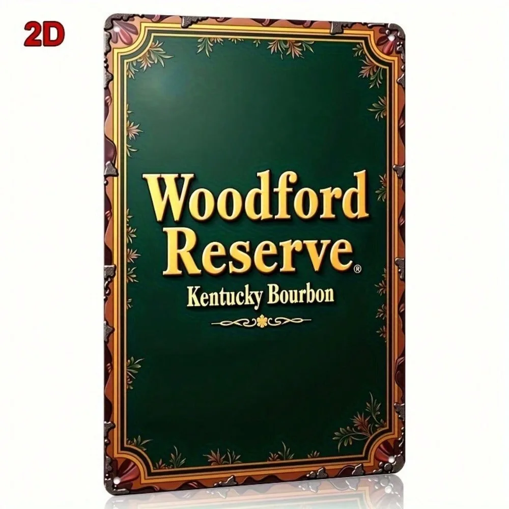 Cartel de chapa Woodford Reserve Bourbon Bar, 8x12 pulgadas, decoración de pared de Metal Vintage, regalo de cueva para el hogar y el hombre