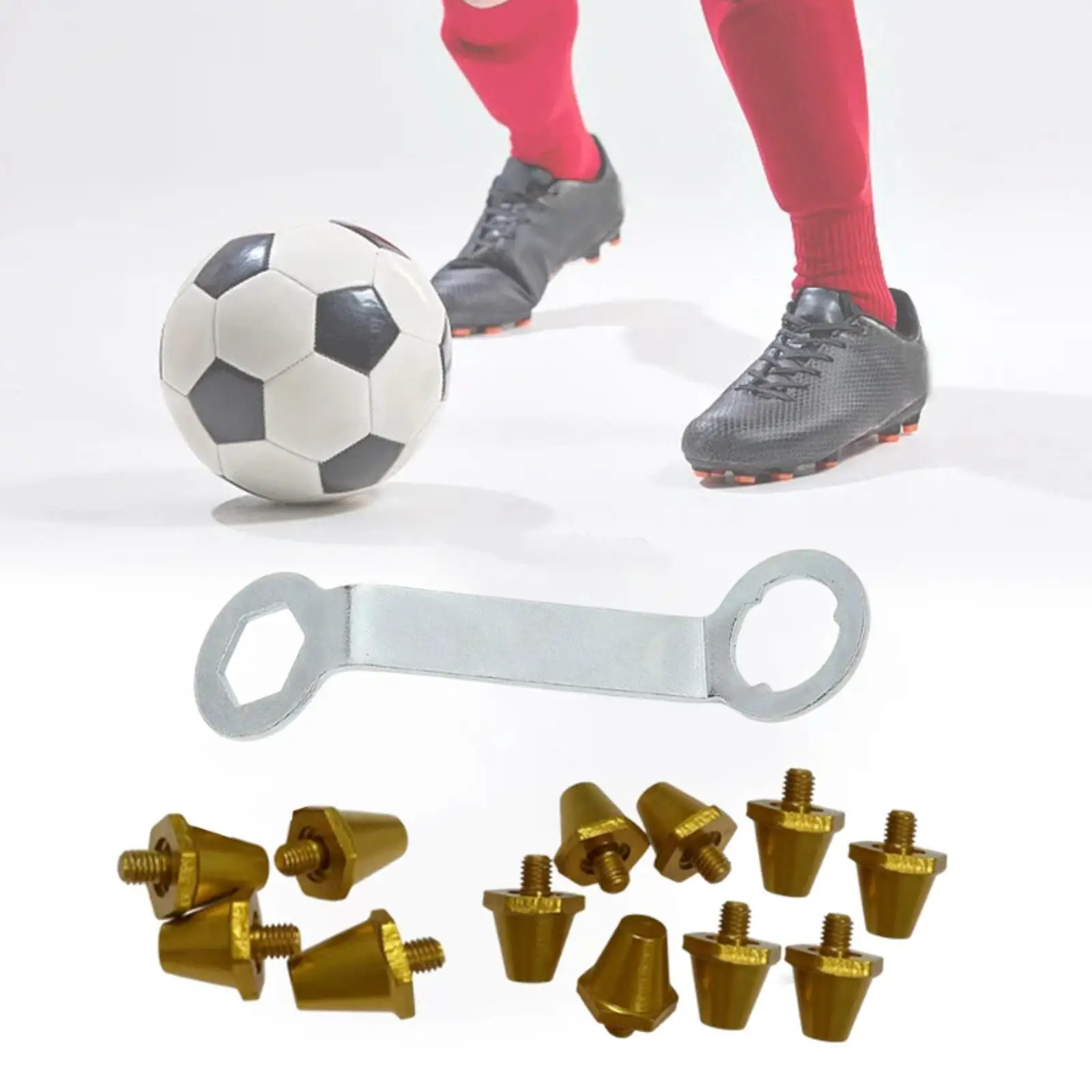 

Non Slip Football Cleat Studs Aluminum Shoe Spikes Set with Wrench for Outdoor Indoor Soccer Boots Competition Exercise