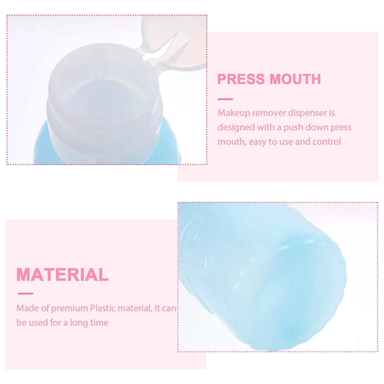 

4pcs Pump Dispenser Bottles For Nail Polish Remover Makeup Liquid Travel Mini Push Down Bottle Lightweight Portable Powder