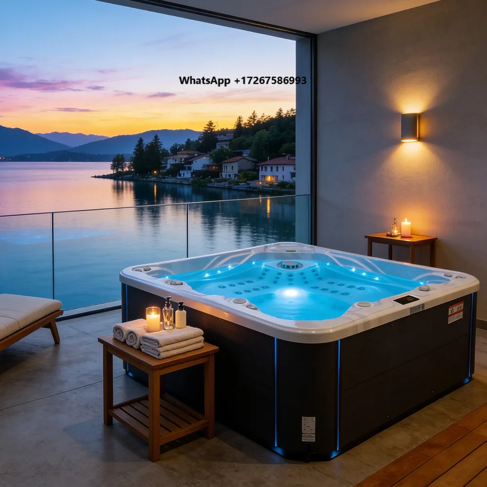 Whirlpool Massage Jacuzi Hot Tub Outdoor Spa Pool with 3 Seats for Backyard Hotels With Balboa Smart Control