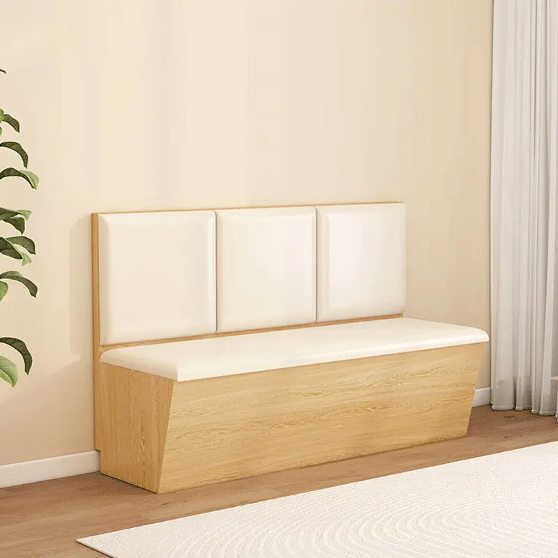 

Wholesale Simple Solid Wood Card Seat Sofa Locker Household Soft Bag Corner Wall Card Seat Commercial Restaurant Card Seat
