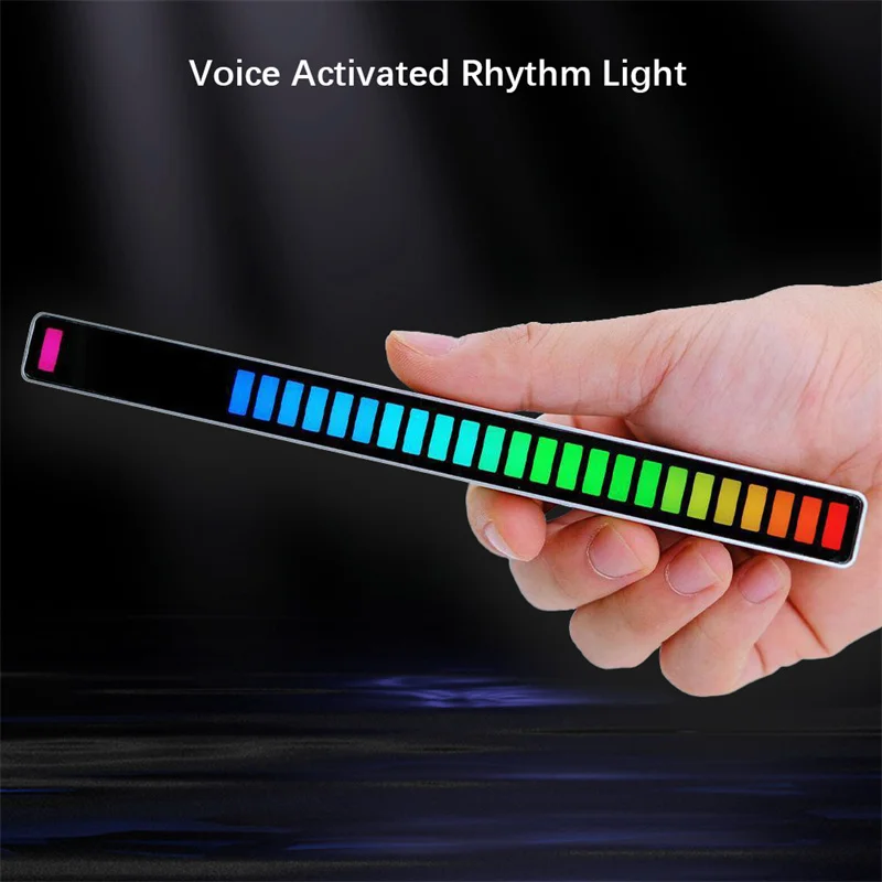 Voice-Activated Rhythm Lights Sound Control RGB Light Music Level Lamp, for Car,Desktop Atmosphere,DJ Studio Gaming Party  Decor