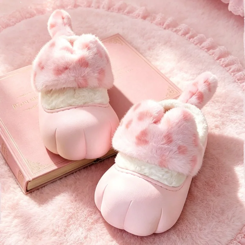 Sweet Women's Winter Shoes Fashion Cat's Paw Plush Slippers for Woman Comfortable Warm Casual Shoes Designer Shoes Zapatos Mujer