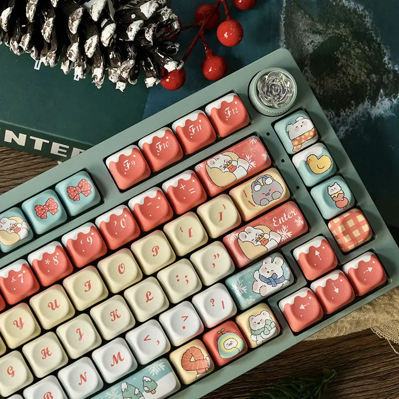 Edelweiss sublimation MOA christmas main picture keyboard keycaps wooting mega lion magnetic axis 68 cross border