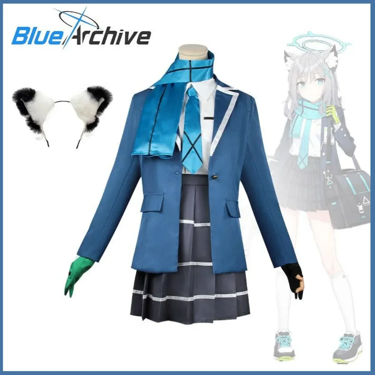 Anime Game Blue Archive Sunaokami Shiroko Cosplay Costume Day Han JK School Uniforms Shirt Coat Headwear Woman Lovely Suit