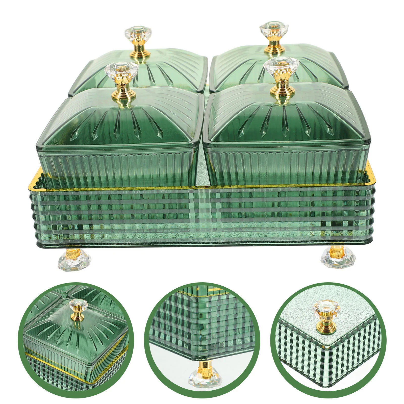 

1 Set Of Snack Plates With Cover Candy Fruit Dessert Tray Food Serving Dish For Home Party Wedding Dry Fruit Holder Kitchen