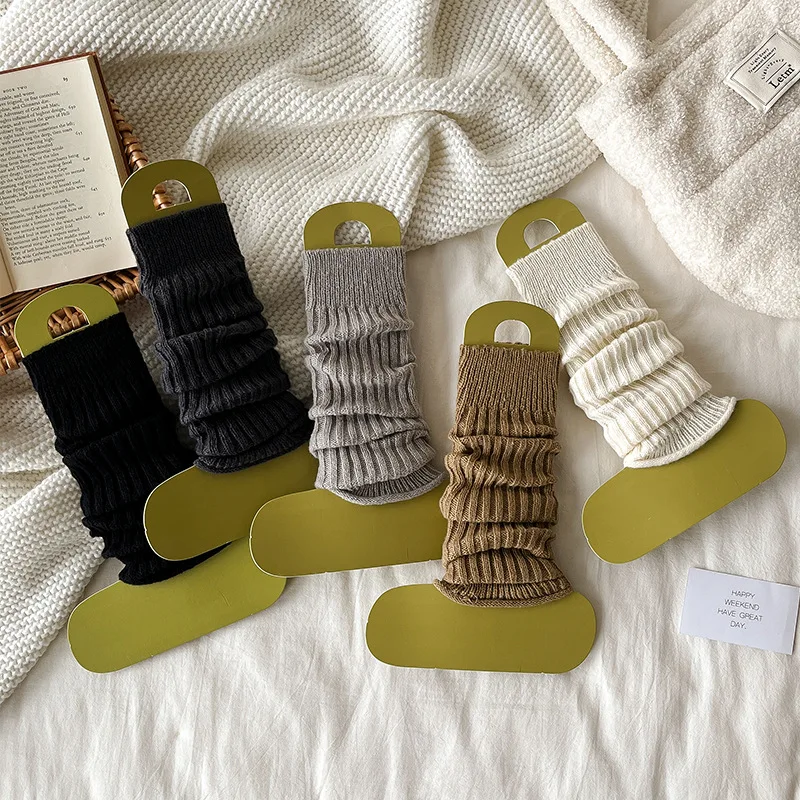 Women's Winter Mid-length Calf Socks with Thick Yarn Knitted Long Leg Coverings for Keeping Legs Warm and Looking Beautiful