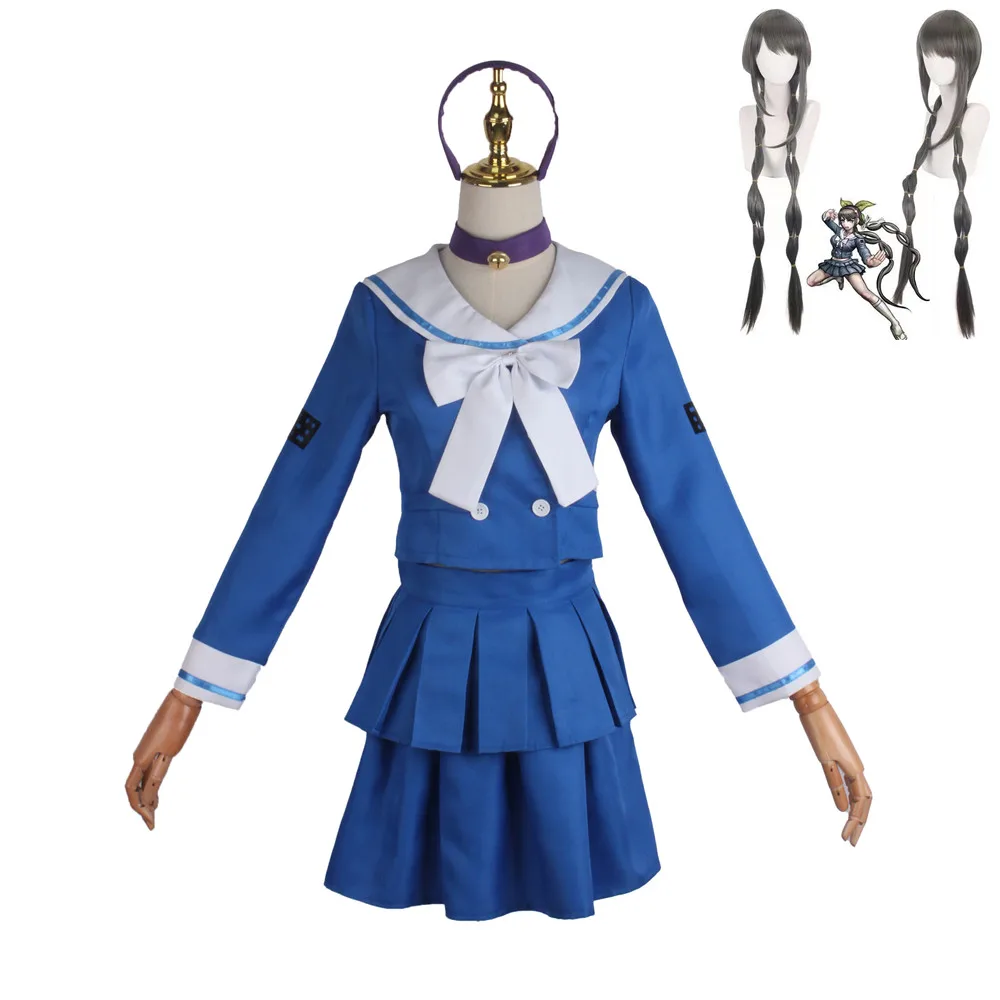 Anime Game Danganronpa V3 Killing Harmony Chabashira Tenko Cosplay Costume Jk School Uniform Halloween Woman Wig Set