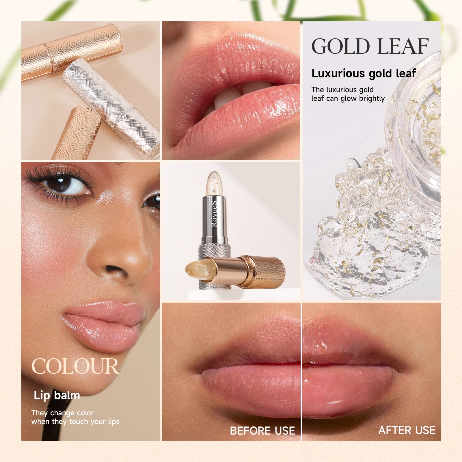 Temperature changing lipstick moisturizes, prevents dryness and cracks, and has a lasting natural luster