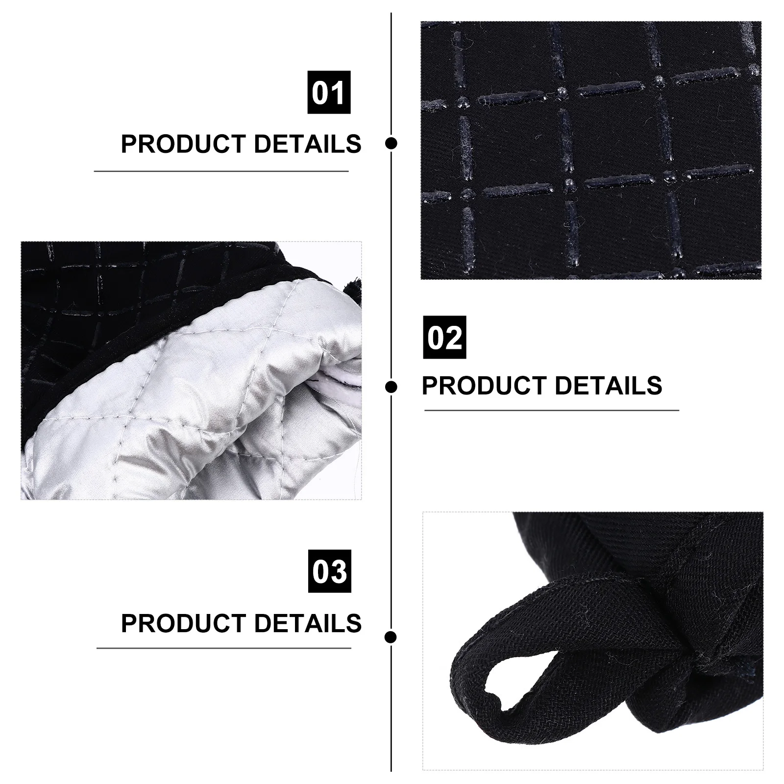 

1Set Heat Resistant Silicone Oven Mittens and Pot Holder Set Kitchen Gloves Three-Layer Insulation Lanyard for Easy Storage