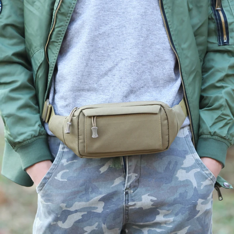 Men\'s Waist Bag Tactical Pouch Men Shoulder Belt Bags Hip Sack Oxford Cloth Belly Waterproof Banana Male Fanny Pack for Phone