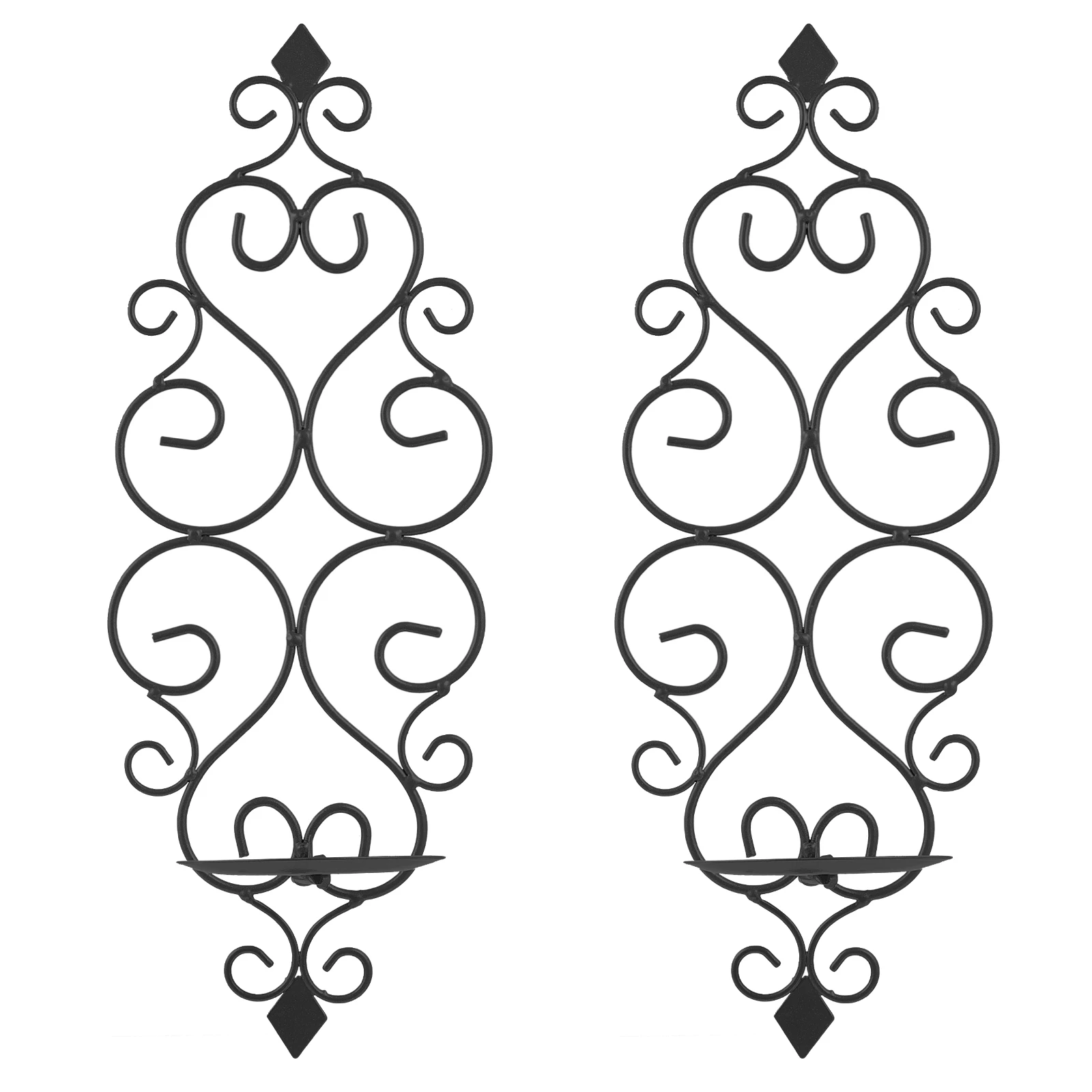 

2 Pcs Wall Hanging Holder Candlestick Sconce Metal Thin Mantel Holders Sconces Iron Versatile Candlesticks