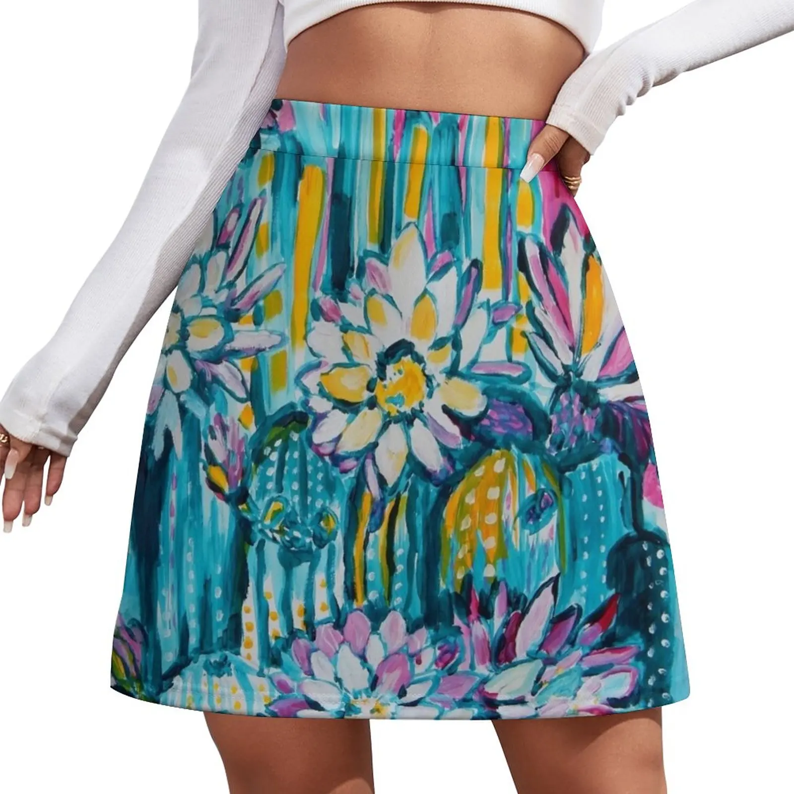 

flowering cacti Mini Skirt Woman clothing korean women's clothes