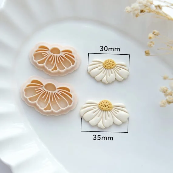 Flower Soft Pottery Earrings Polymer Clay Cutter Hollow Geometric Pattern Mold DIY Ceramic Earrings Jewelry Pendants Clay Tools