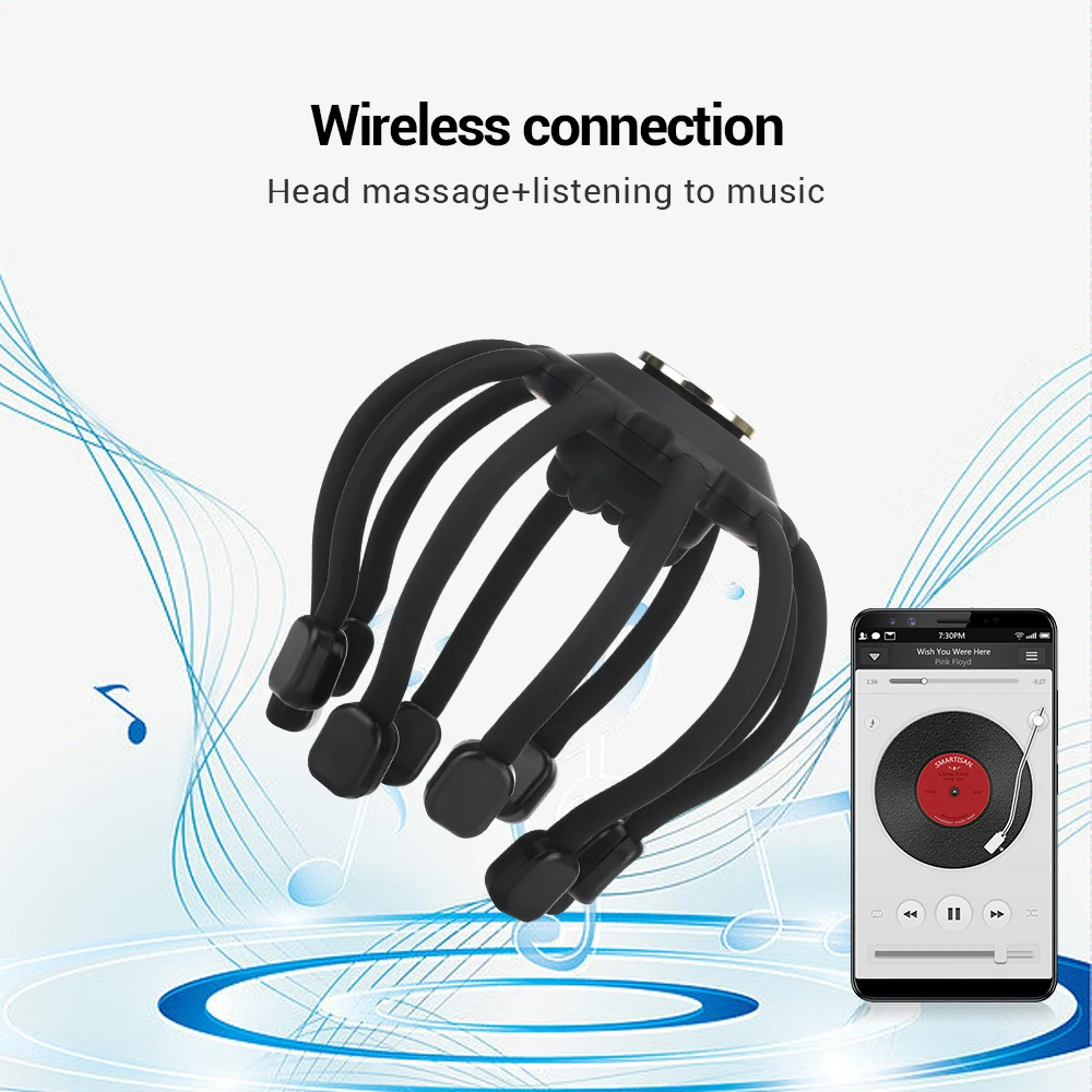 Head Massager Scalp Massager Head Massage Precise Grasp Vibration Bluetooth Music Relieve Head Fatigue & Stress, Reduce Insomnia