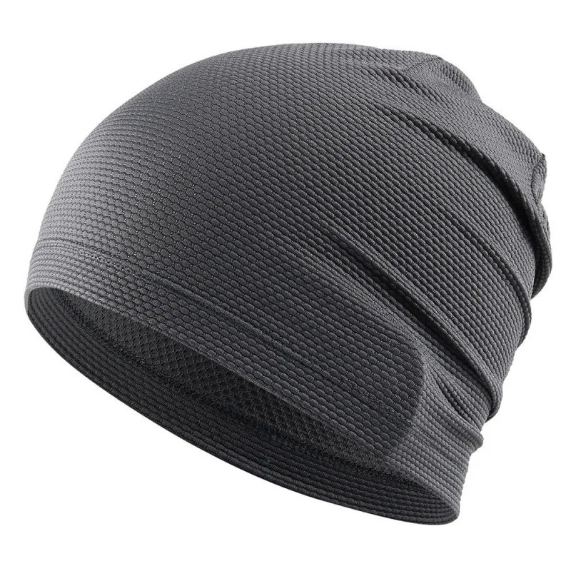 High Quality Dark Grey Headwear Bandana Cycling Sports Cold Cap Running Absorbent Breathable Hat Cycling Stacked Cap Thin Summer