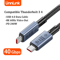 Unnlink 40Gbps USB C cable USB 4.0 PD 240W Fast Charging Type-C Cable 8K 60Hz Compatible Thunderbolt 3 4 for Macbook laptop