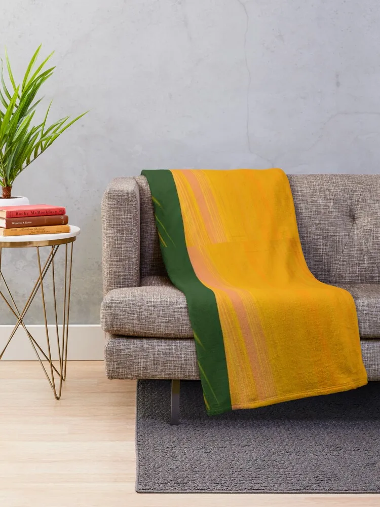 Orange and green spiraling abstract Throw Blanket Vintage Sleeping Bag Blankets