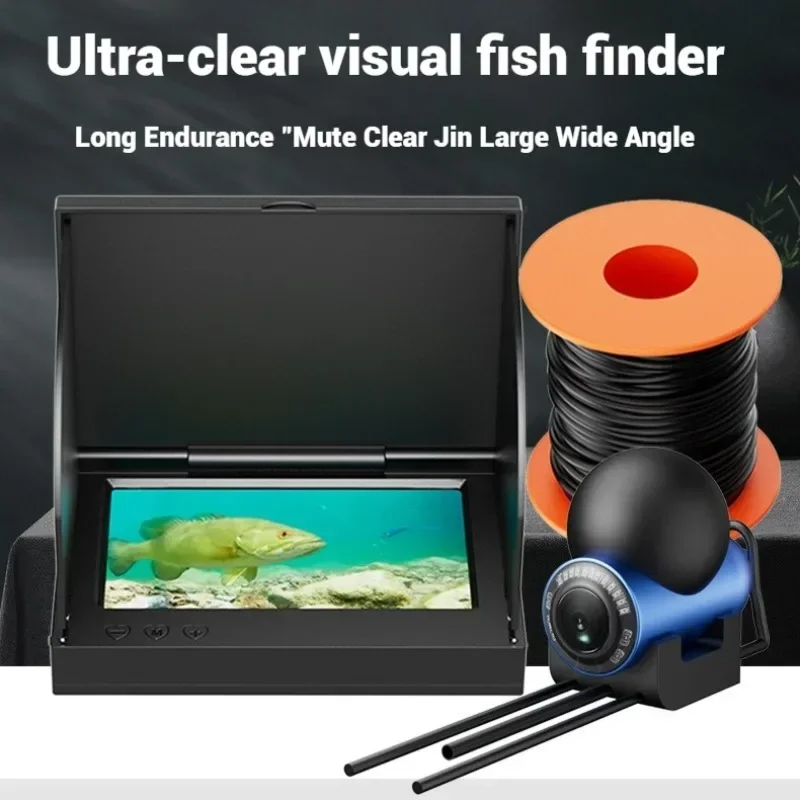 4.3 Inch/5 Inch Night Vision Underwater Fishing Camera with HD Screen Fish Finder Monitor, 15m/20m/30m/50m Long Line