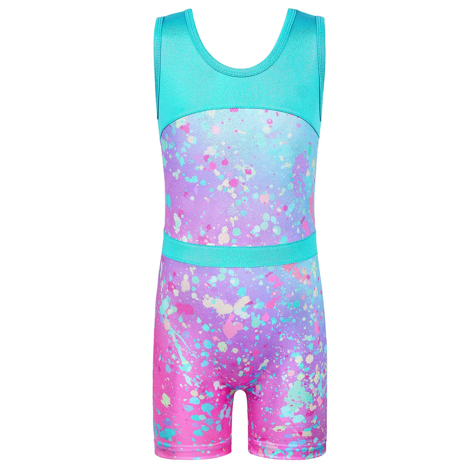 Baohulu Sparkle Gymnastiek Turnpakje Met Broek Meisjes Ballet Dancewear Ballerina Praktijk Outfit Prestaties Kostuums Jumpsuit