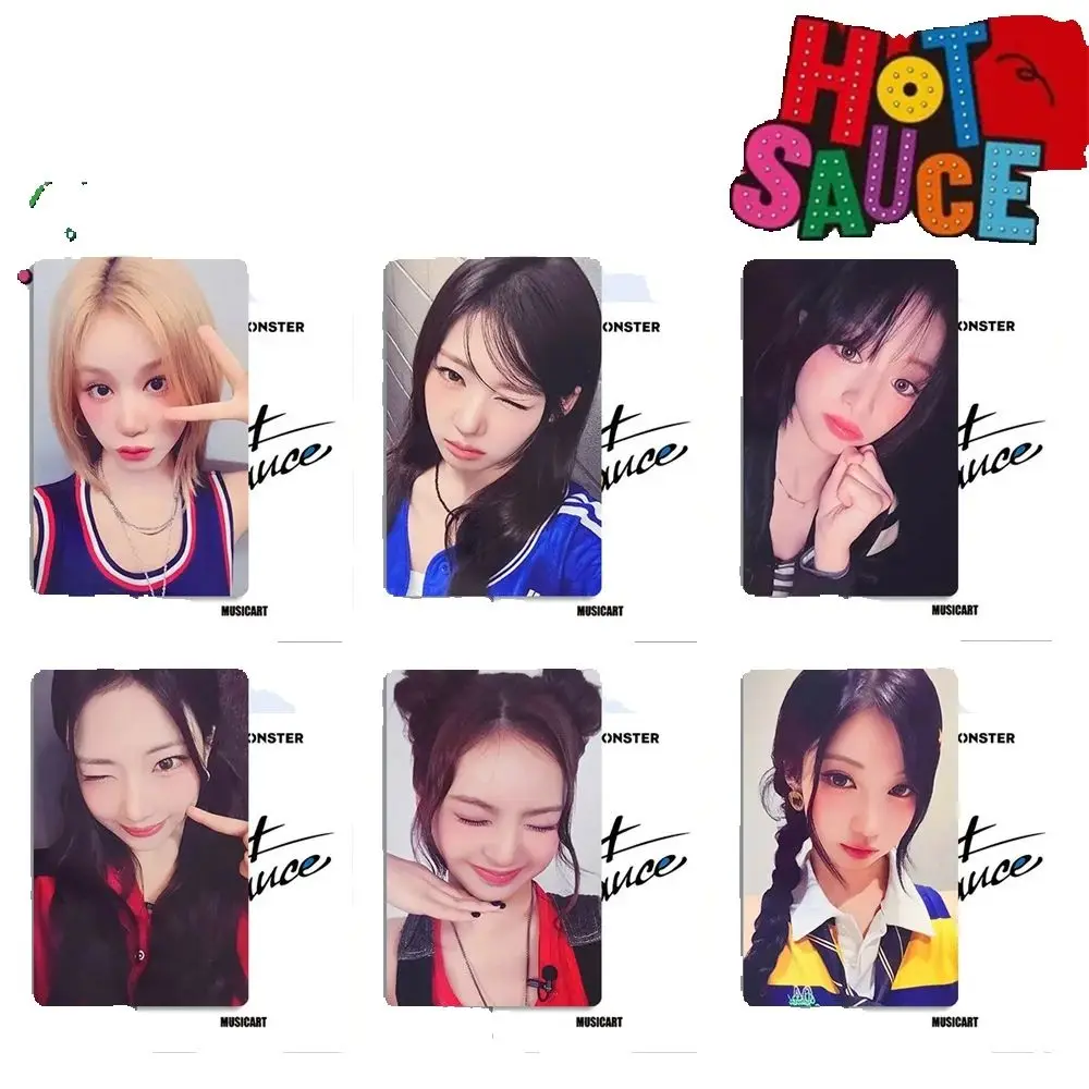 BABYMONSTER новый альбом HOT SAUCE HD фотокарты 6 шт./компл. двухсторонние карты ЛОМО RUKA RAMI RORA открытка коллекция фанатов