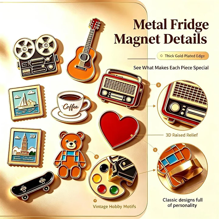 Custom Fridge Magnets Personalized Metal Premium 3D Stereo Bottle Opener Refrigerator Sticker Vintage Metal Refrigerator Magnets