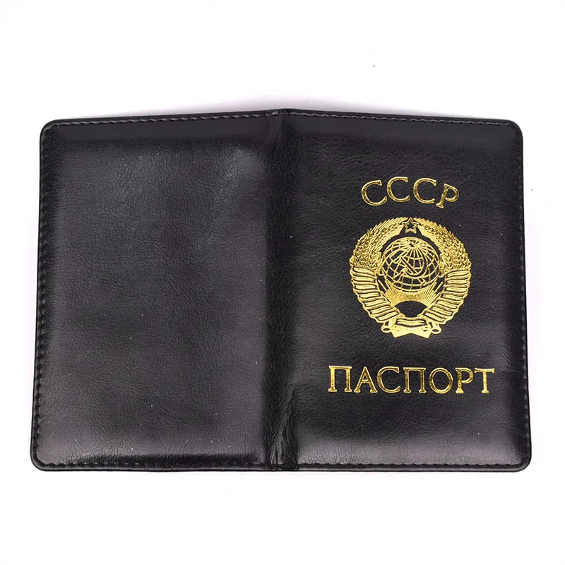 Russia Travel Document Passport Cover CCCP Soviet Leather Covers for Passports Ussr Passport Holder Men Women