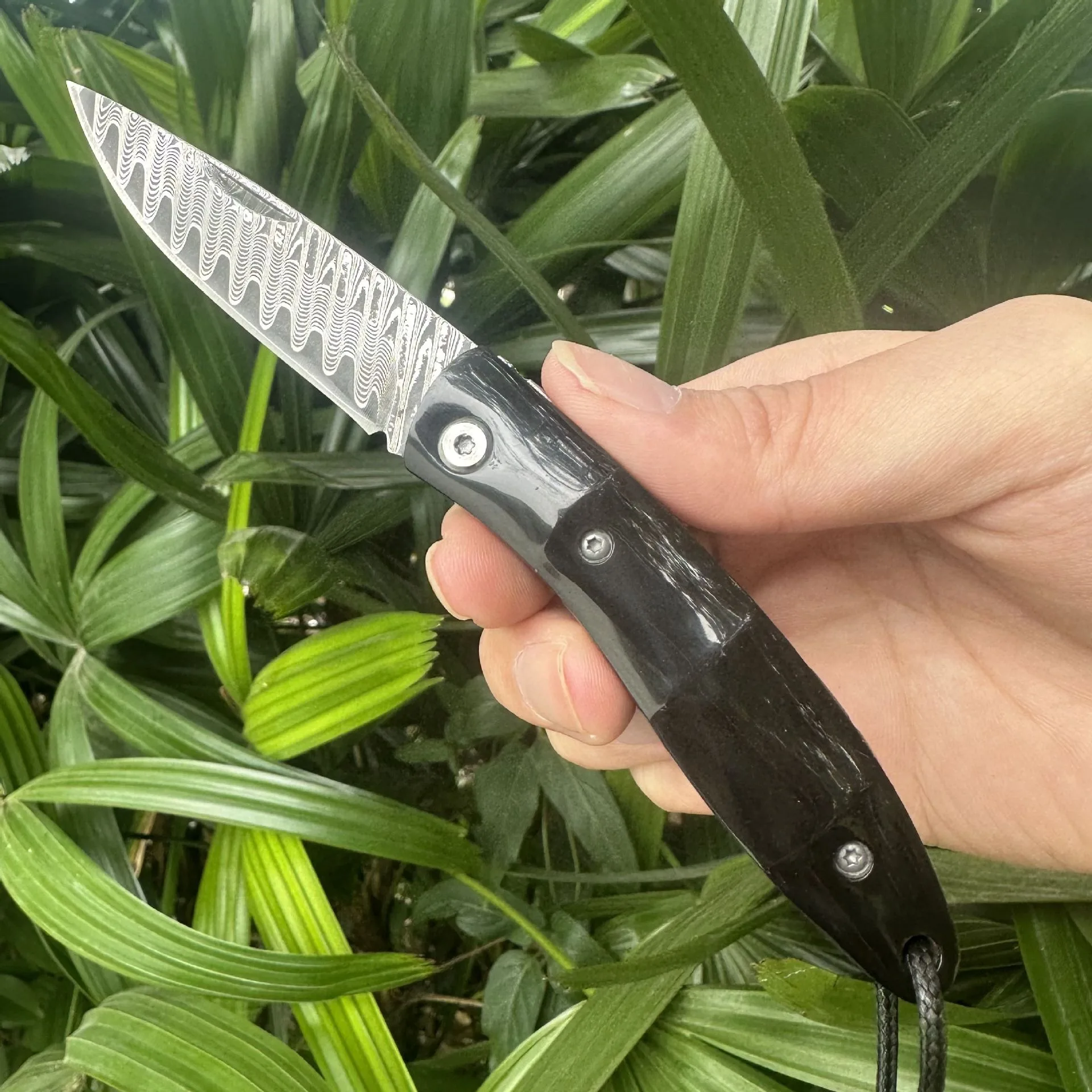 2025 جديد VG10 دمشق سكين للفرد ، مقبض قرن الجاموس المياه ، في الهواء الطلق EDC التخييم بقاء وأداة جامعي #3