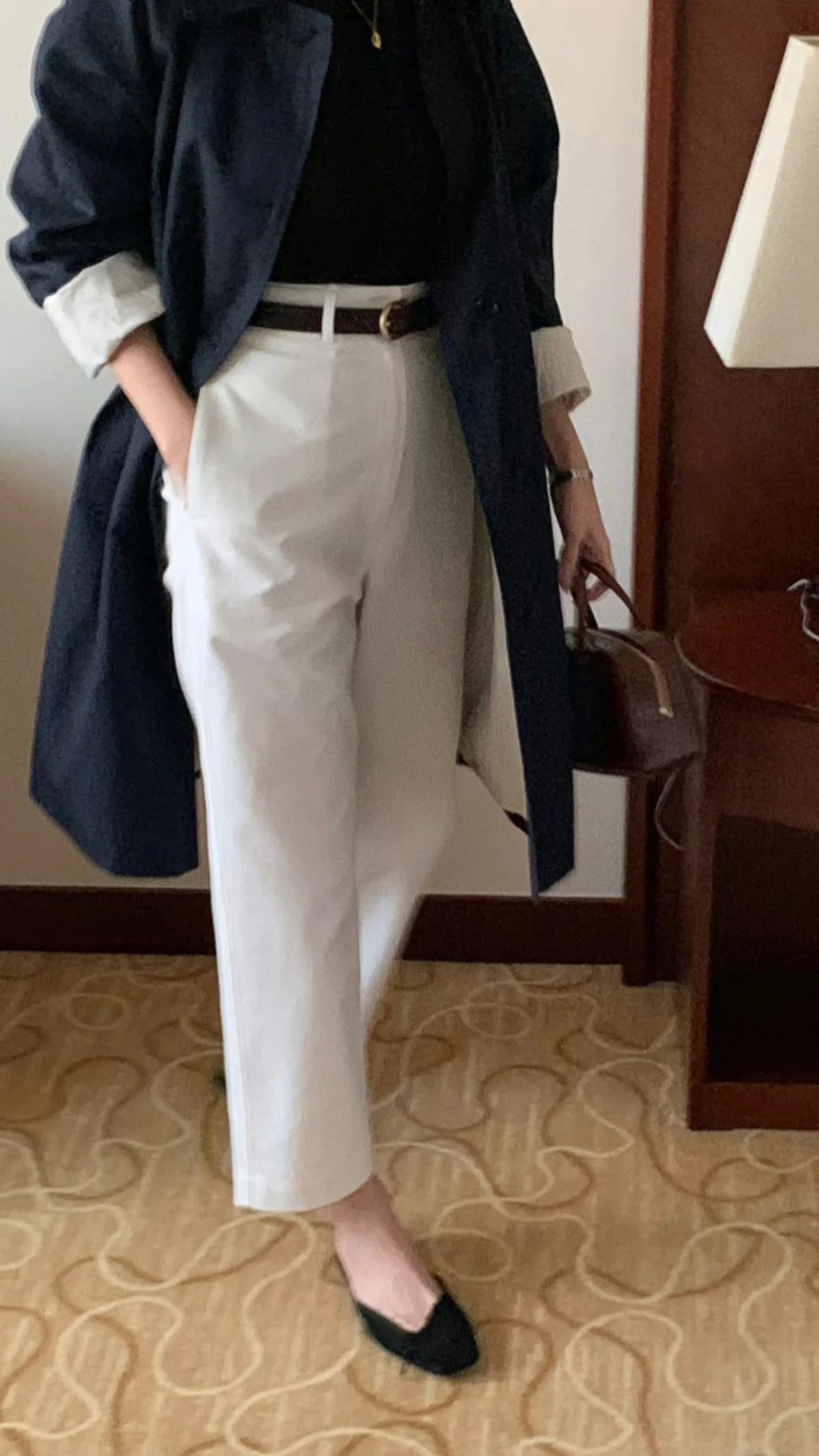 

Korean style Casual straight-through nine-point suit pants for women