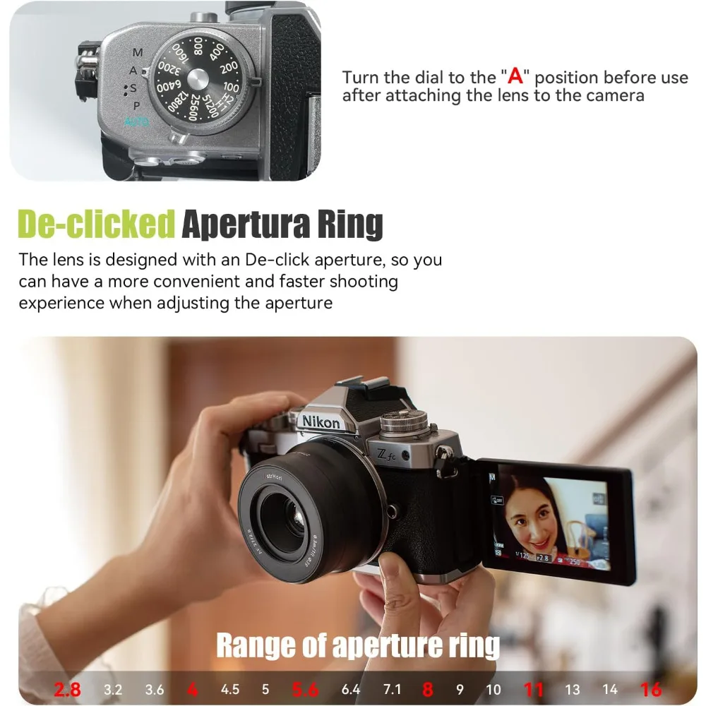 AstrHori 27mm F2.8 AF APS-C Ultra-Compact Pancake Lens,Large Aperture,Prime Mirrorless for Nikon Z Sony E  Fuji X Mount