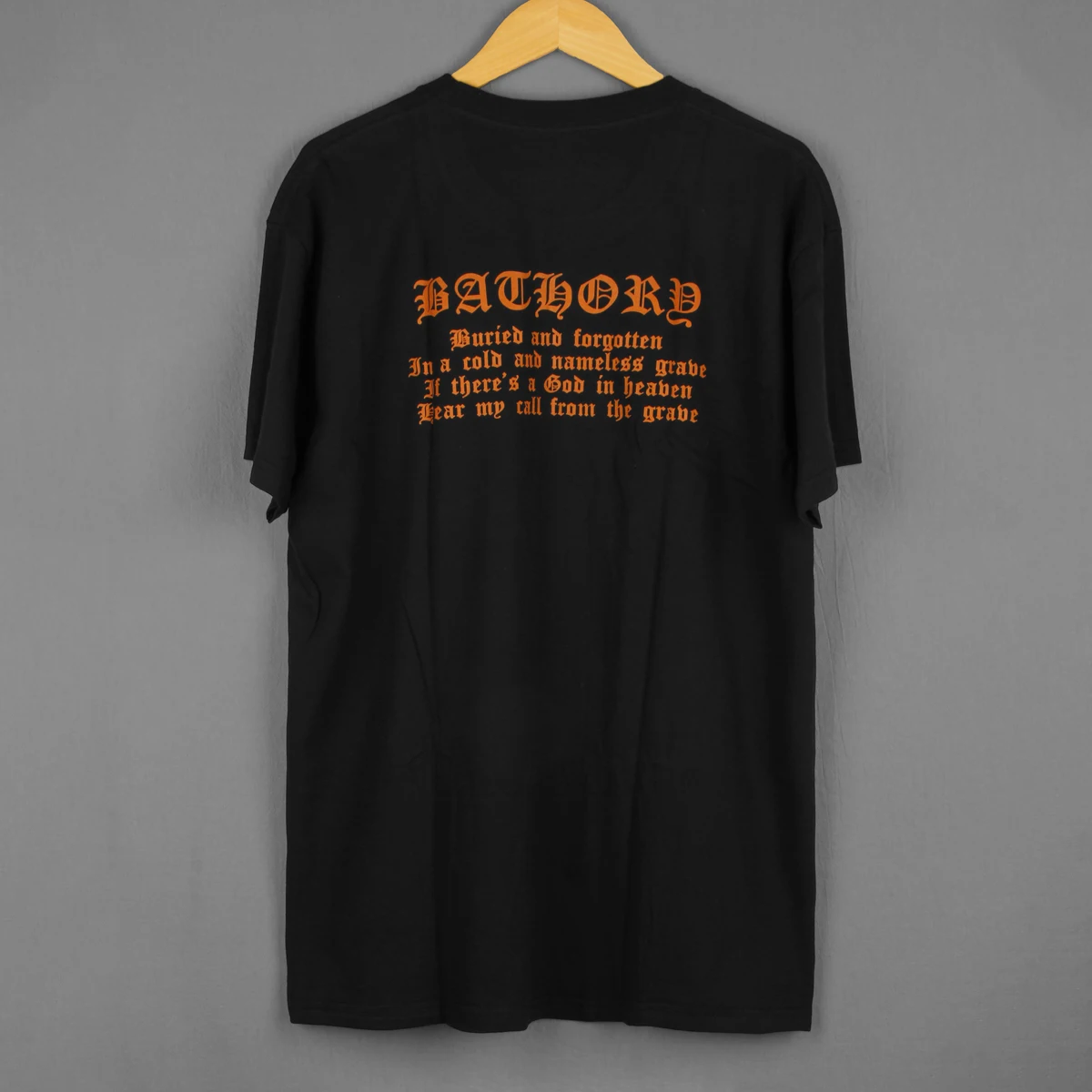 Bathory T-Shirt Under the Sign of the Black Mark Venom Burzum Black Metal Long Sleeves Washed Cotton Tee Shirt