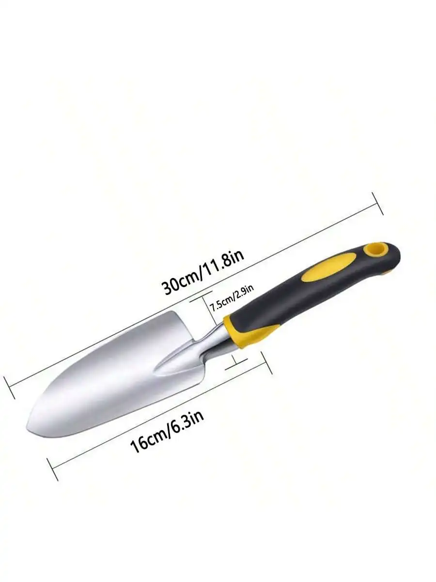 1pc/ Stainless Steel Gardening Shovel With Rubber Anti Slip Handle for Planting Excavating Weeding and Gardening Tools