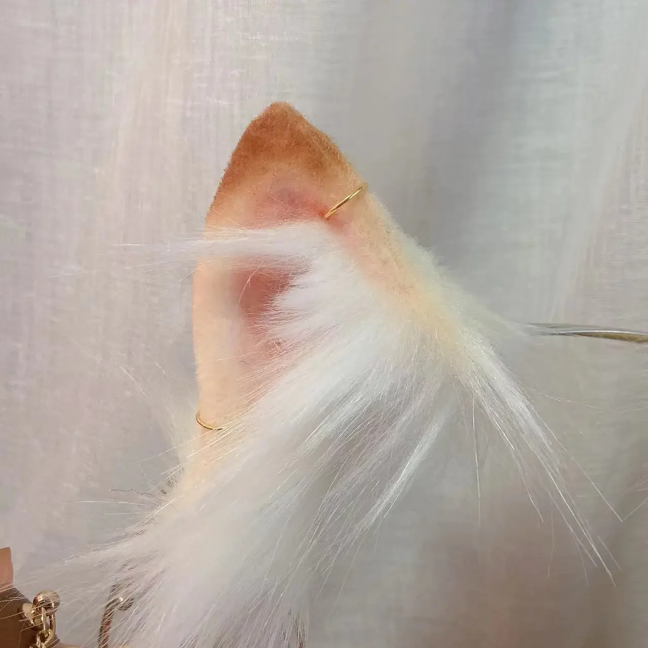 Handmade Daily Beast Animal Wolf Cat Fox Ear KC Tail Hair Hoop Light Grey Hairhoop For Lolita Christmas Halloween Cosplay Prop