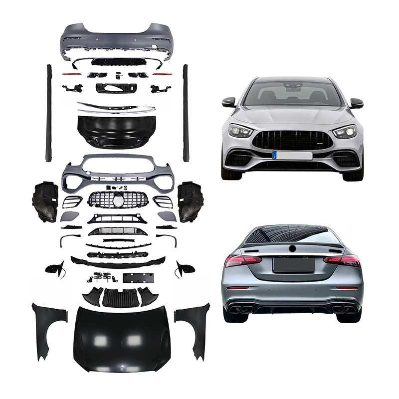 High Quality Old To New Conversion Body Kit Fit W212 2009-2016 Upgrade W213 2022 Front Bumper Hood Rear Bumper Taillight Mod