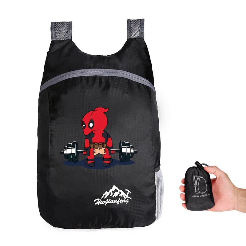 Spider-Man Dead-Pool Superhero Mochila, Outdoor Montanhismo Dobrável, Lazer Camping Sports Bag, Caminhada Mochilas, Novo, 2024