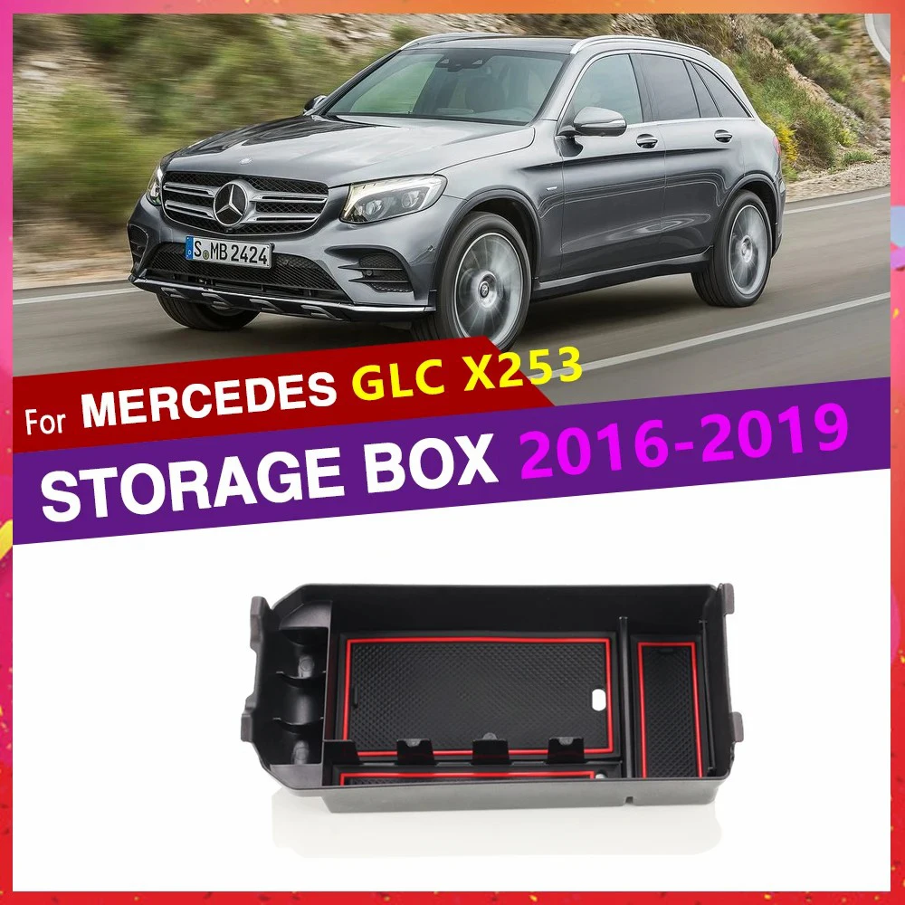

Органайзер для хранения, Центральный держатель для Mercedes GLC X253 2016 2017 2018 2019 200 250 300 220d 250d AMG, автомобильные товары, наклейки