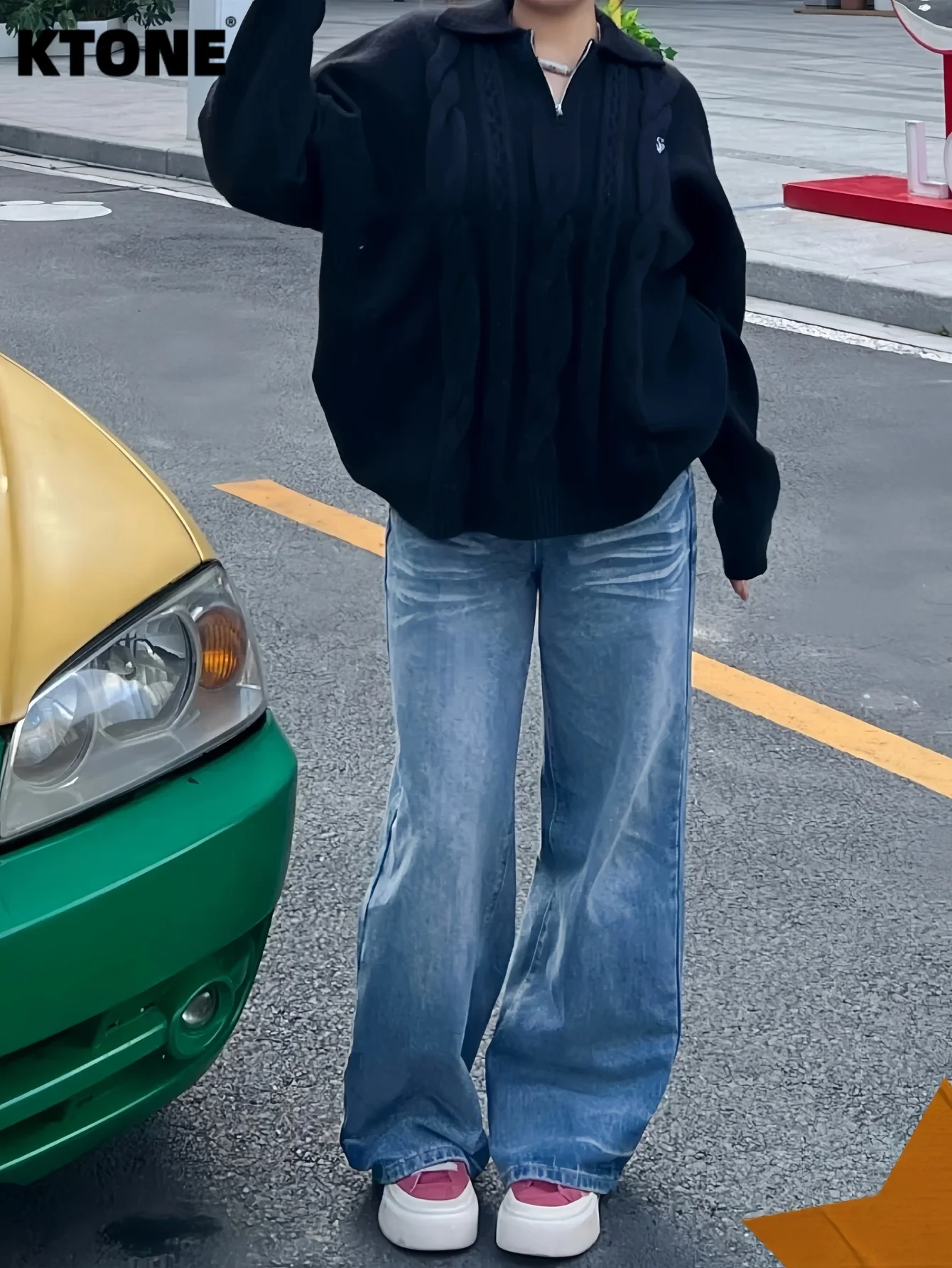 Y2K Jeans Gender Neutral Blue Baggy Jeans Light Retro Drip For Dating No accessories or belts included