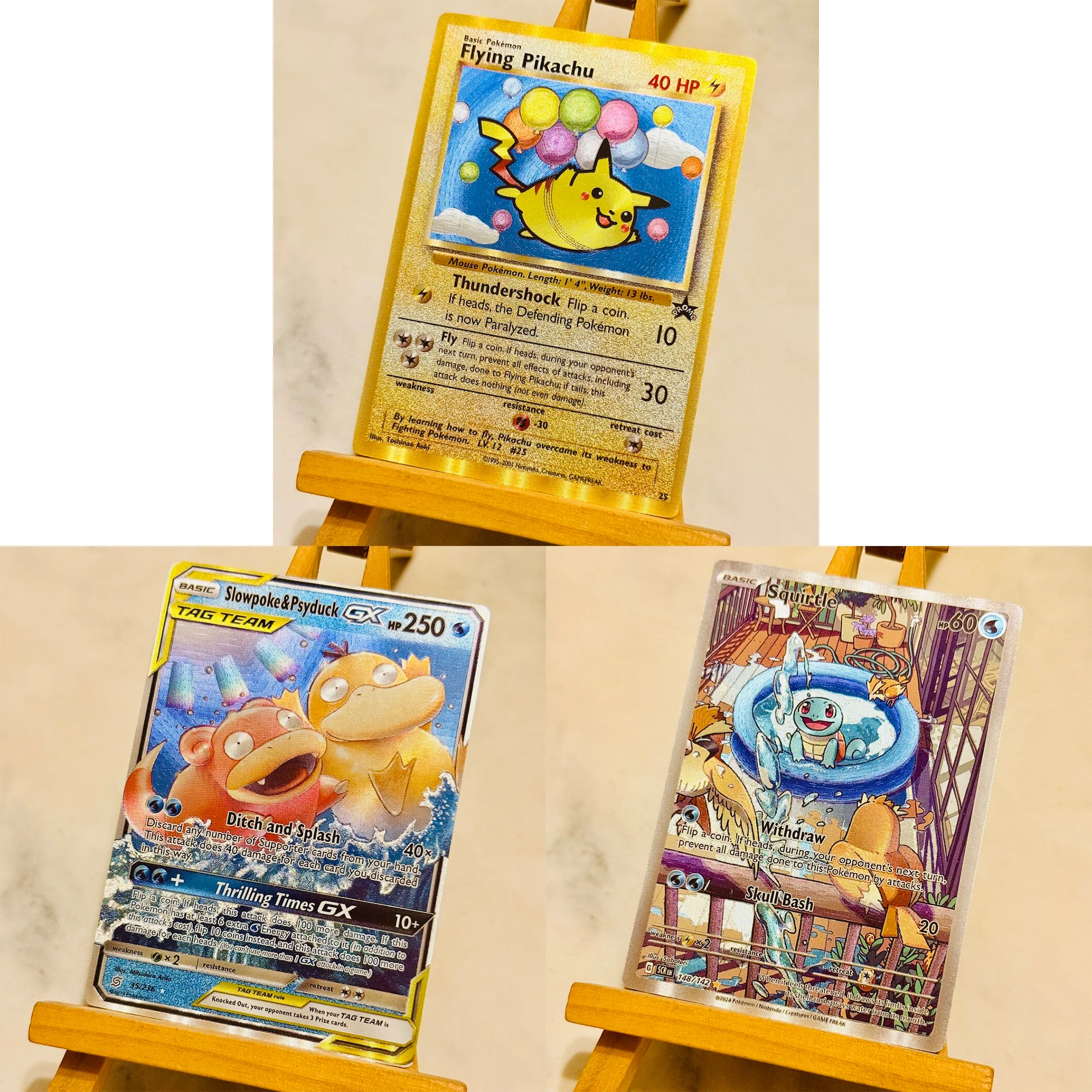 DIY Self Control Mewto Psyduck Dragonite Gengar Collect Signature Trading Flash Card Anime Cartoon Christmas Gift Collectors