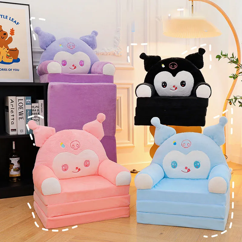 

Новый трехслойный складной детский диван Kuromi Kawaii из аниме Sanrio симпатичная мультяшная плюшевая кукла подарок на день рождения диван-кровать игрушки для детей